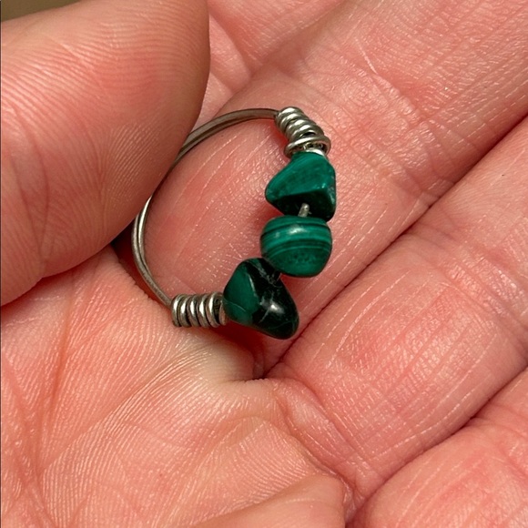 Malachite Crystal Ring Size 7 - Picture 7 of 8